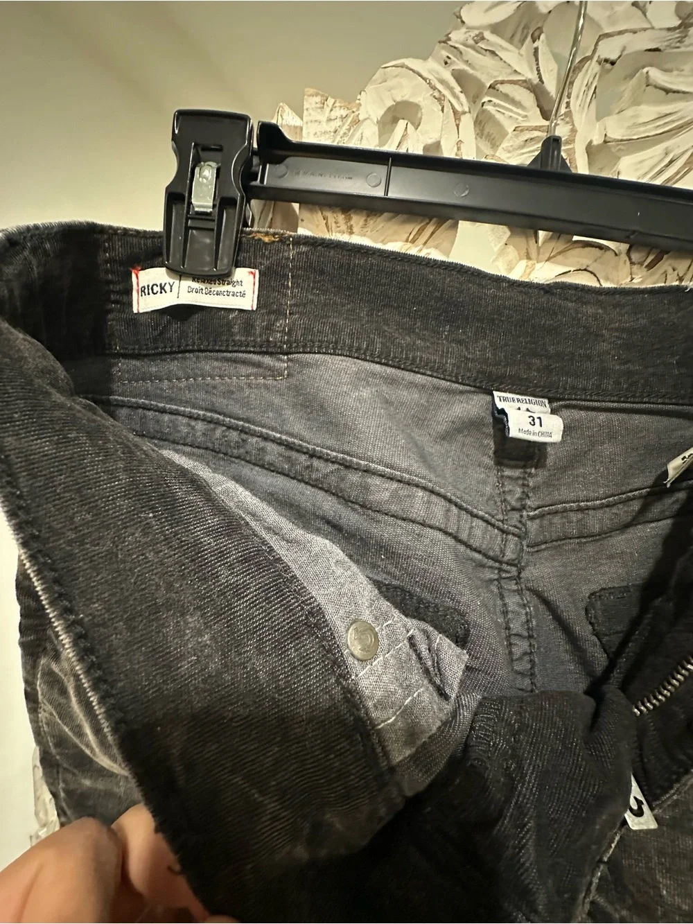 True Religion Black Washed Relaxed Men’s Jeans Shorts
